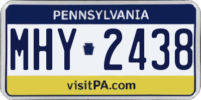 PA license plate MHY2438
