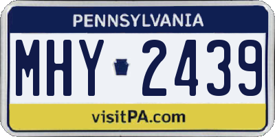 PA license plate MHY2439