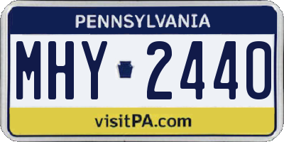 PA license plate MHY2440