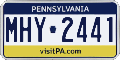 PA license plate MHY2441