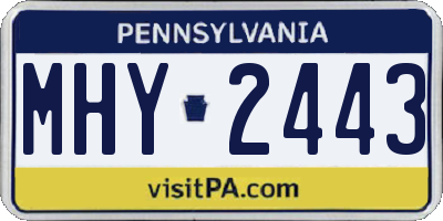 PA license plate MHY2443