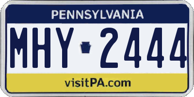 PA license plate MHY2444