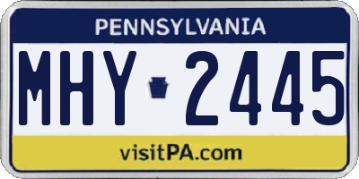 PA license plate MHY2445