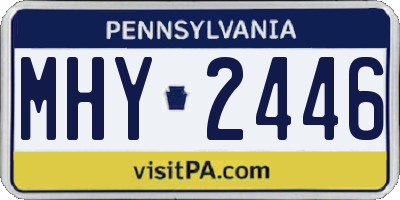 PA license plate MHY2446