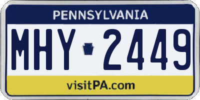 PA license plate MHY2449