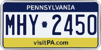 PA license plate MHY2450