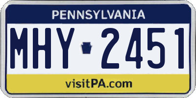 PA license plate MHY2451
