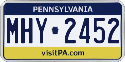 PA license plate MHY2452