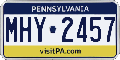 PA license plate MHY2457
