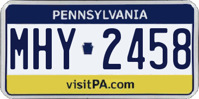 PA license plate MHY2458