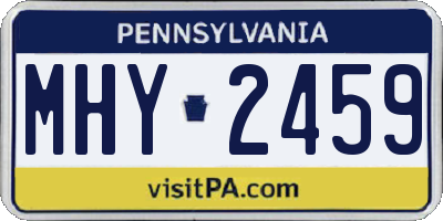 PA license plate MHY2459