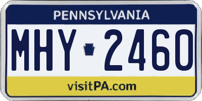 PA license plate MHY2460