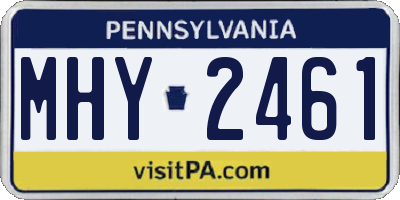 PA license plate MHY2461