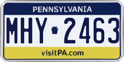 PA license plate MHY2463