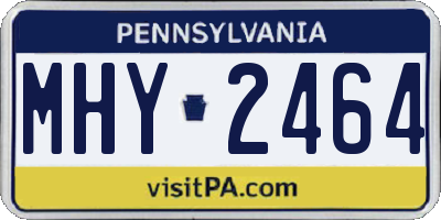 PA license plate MHY2464