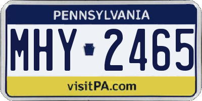PA license plate MHY2465