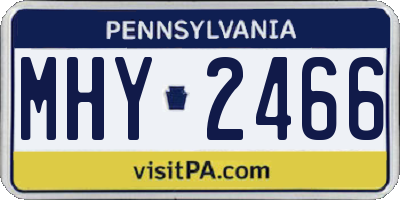 PA license plate MHY2466