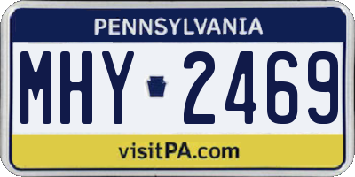 PA license plate MHY2469