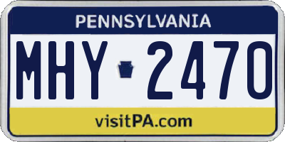 PA license plate MHY2470