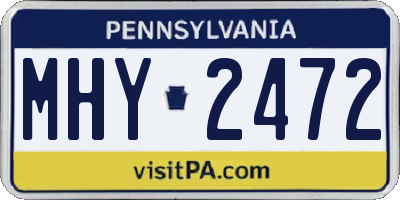 PA license plate MHY2472
