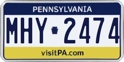PA license plate MHY2474