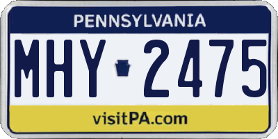 PA license plate MHY2475