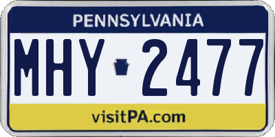 PA license plate MHY2477