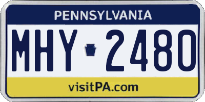 PA license plate MHY2480