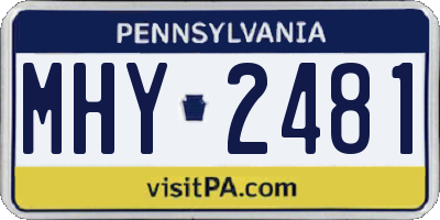PA license plate MHY2481