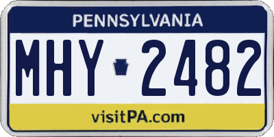 PA license plate MHY2482