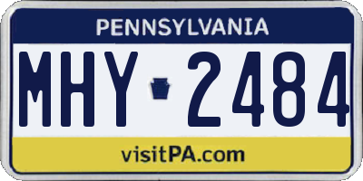 PA license plate MHY2484