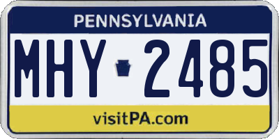 PA license plate MHY2485