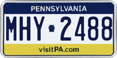 PA license plate MHY2488