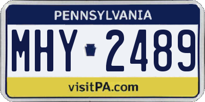 PA license plate MHY2489