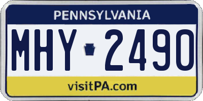 PA license plate MHY2490