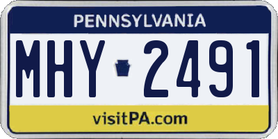 PA license plate MHY2491