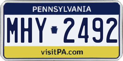 PA license plate MHY2492
