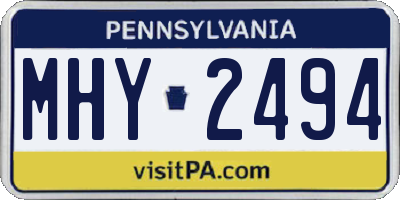 PA license plate MHY2494