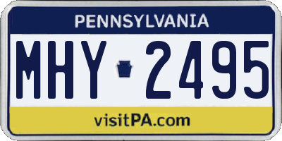 PA license plate MHY2495