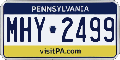 PA license plate MHY2499