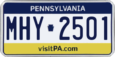 PA license plate MHY2501