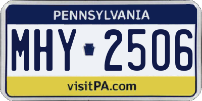 PA license plate MHY2506