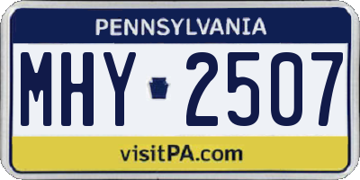 PA license plate MHY2507