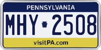 PA license plate MHY2508
