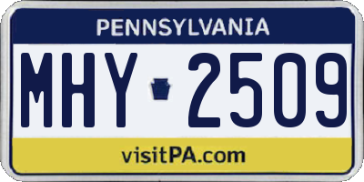 PA license plate MHY2509