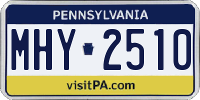 PA license plate MHY2510