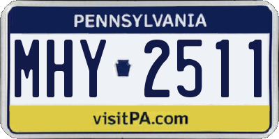 PA license plate MHY2511