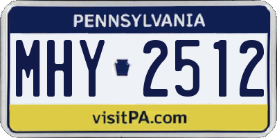 PA license plate MHY2512