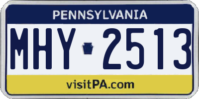 PA license plate MHY2513