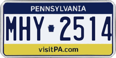 PA license plate MHY2514